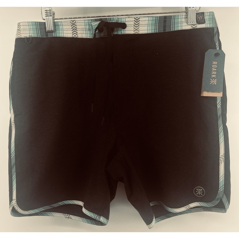 Roark The Chiller Raya Tagged 34 Actual 36 7" Inseam Board Shorts Black Blue New